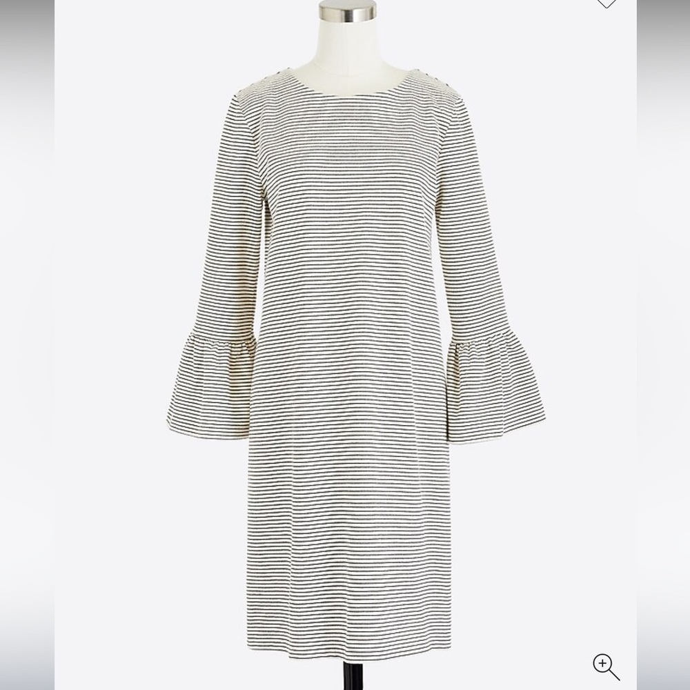 🌹J. Crew Striped Black and White Bell Sleeve…